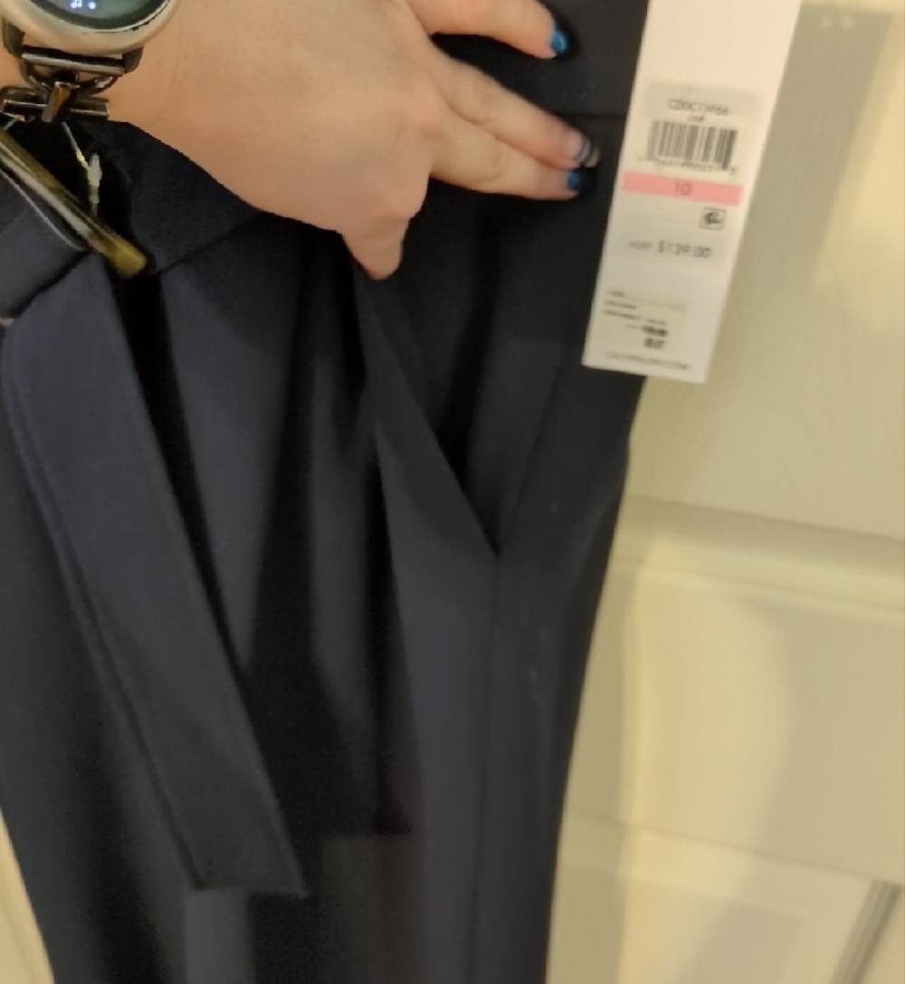 Calvin Klein Sleeveless V-Neck Navy Jumpsuit with Belt - Picture 6 of 7
